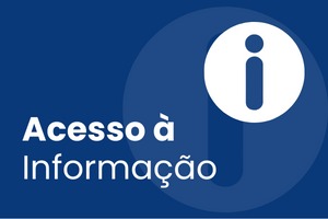 Fundo azul com o título Acesso à Informação. Na parte superior, ilustração designando informação